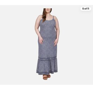 Michael Michael Kors Navy Blue Print Sundress Maxi Dress sz 3X NWOT